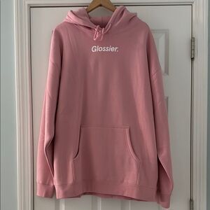 Brand new never worn Glossier Original Pink Sweatshirt XL
